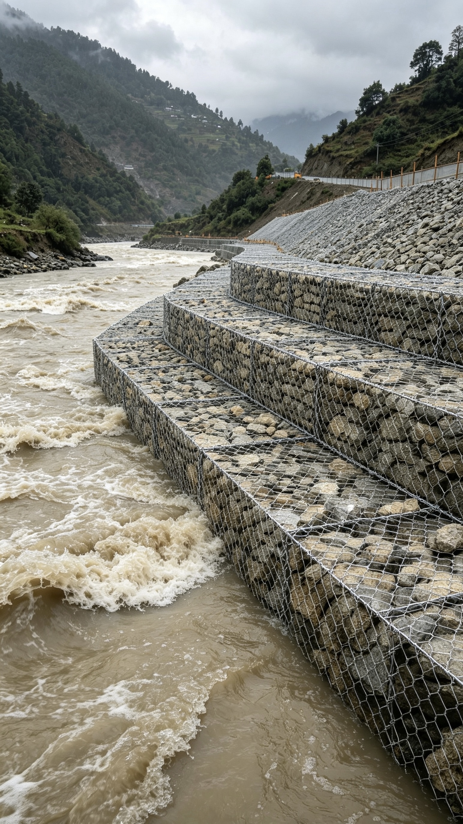 Blog perusahaan terbaru tentang How Gabion Mattress Mesh Protects Nepal River Banks and Highway Slopes During Monsoon Season